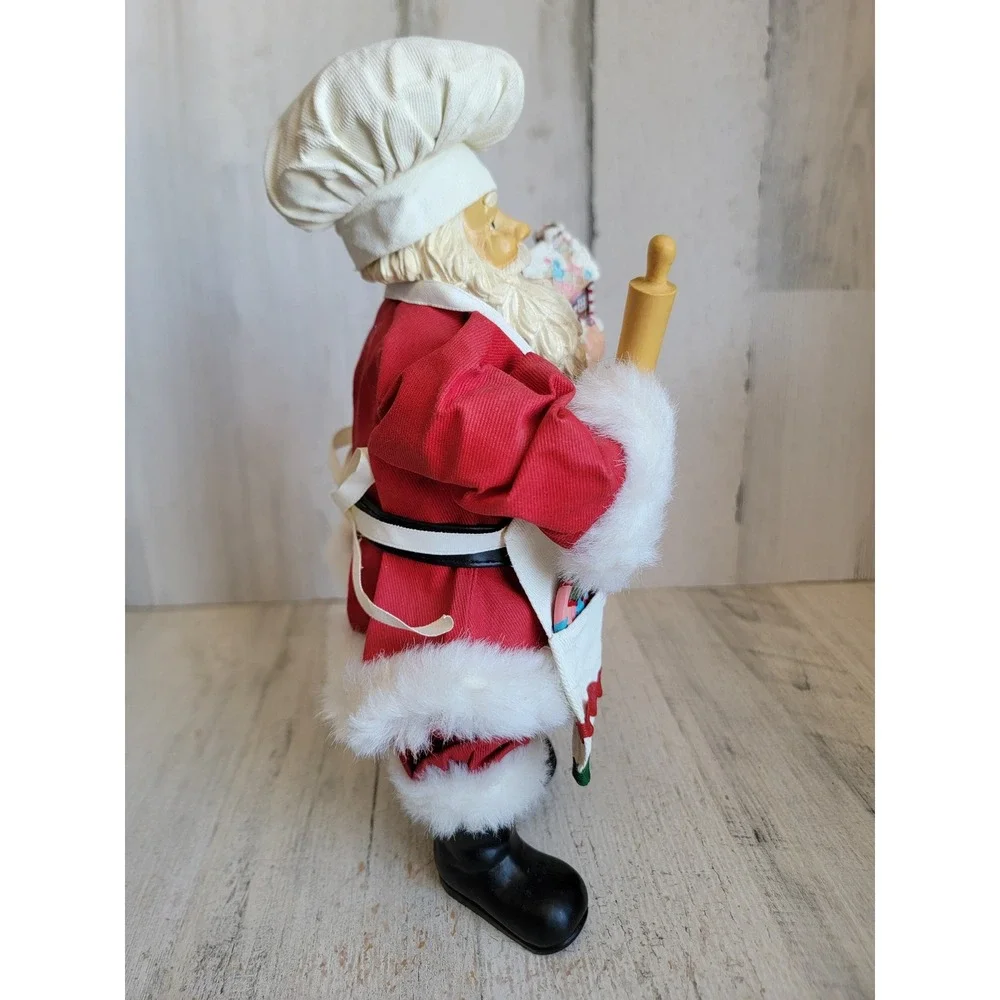 Vintage clothtique Santa Claus Baker gingerbread house Xmas unique Home
